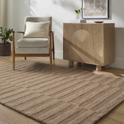 Idaho Broken-Striped Brown Area Rug | Our PNW Home X Livabliss Rugs TriadCommerceInc