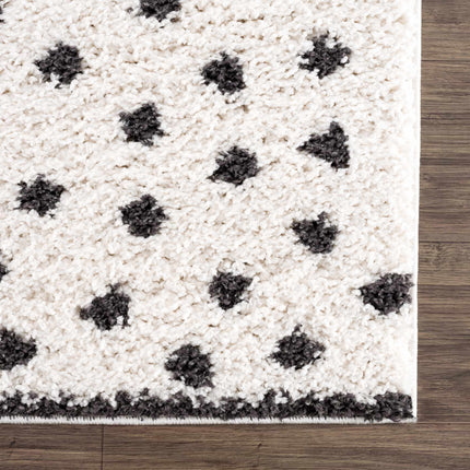 Chaia Dotted Black & White Plush Rug Rugs TriadCommerceInc
