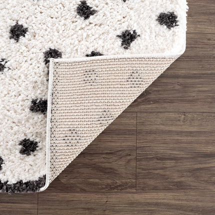 Chaia Dotted Black & White Plush Rug Rugs TriadCommerceInc