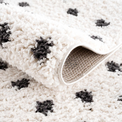 Chaia Dotted Black & White Plush Rug Rugs TriadCommerceInc