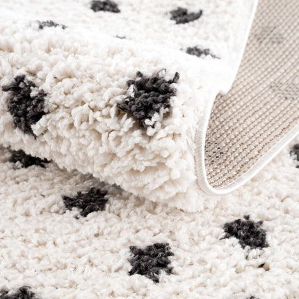 Chaia Dotted Black & White Plush Rug Rugs TriadCommerceInc