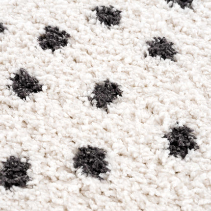 Chaia Dotted Black & White Plush Rug Rugs TriadCommerceInc