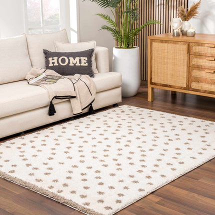 Chaia Dotted Cream & Brown Plush Rug Rugs TriadCommerceInc