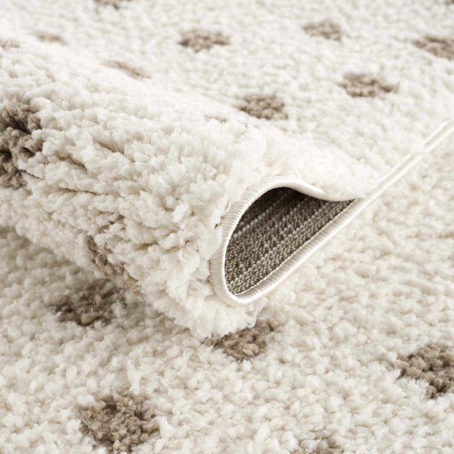 Chaia Dotted Cream & Brown Plush Rug Rugs TriadCommerceInc