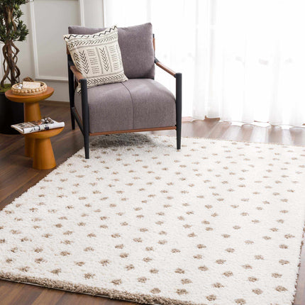 Chaia Dotted Cream & Brown Plush Rug Rugs TriadCommerceInc