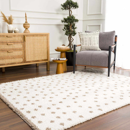 Chaia Dotted Cream & Brown Plush Rug Rugs TriadCommerceInc 5'3" x 7' Rectangle