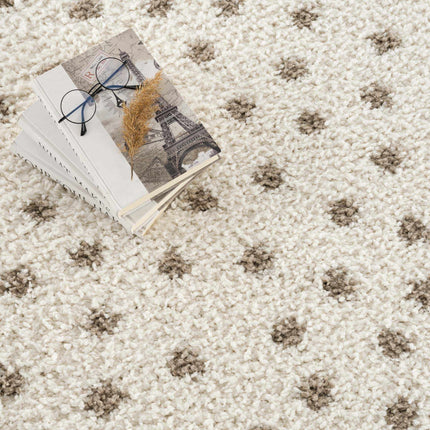 Chaia Dotted Cream & Brown Plush Rug Rugs TriadCommerceInc