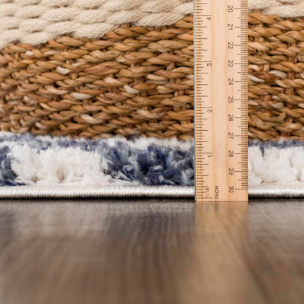 Kieu Blue & White Checkered Area Rug Rugs TriadCommerceInc