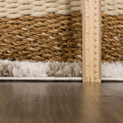 Kieu Light Gray & Taupe Checkered Area Rug Rugs TriadCommerceInc