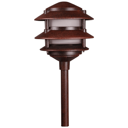 12V Aluminum Pagoda Landscape Path Light Path Light TriadCommerceInc Brown None