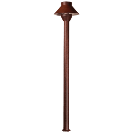 Aluminum Low Voltage Small Hat Path Light with Spike Path Light TriadCommerceInc Brown None