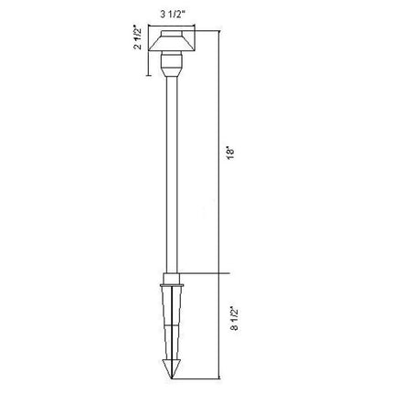 Aluminum Low Voltage Small Hat Path Light with Spike Path Light TriadCommerceInc
