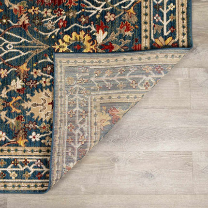 Neola Navy Blue Damask Area Rug Rugs TriadCommerceInc