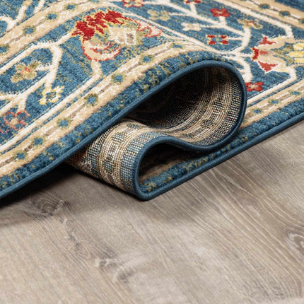 Neola Navy Blue Damask Area Rug Rugs TriadCommerceInc