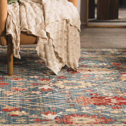 Neola Navy Blue Damask Area Rug Rugs TriadCommerceInc