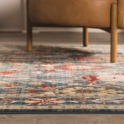 Neola Navy Blue Damask Area Rug Rugs TriadCommerceInc