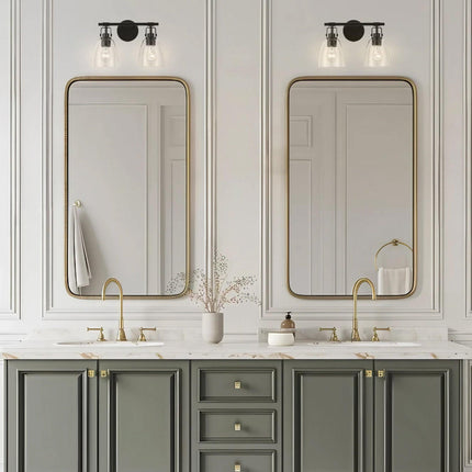 Brilliance Modern Farmhouse 2-Light Vanity Light Black Home Decor > Lighting > Wall Lighting > Wall Sconces TriadCommerceInc