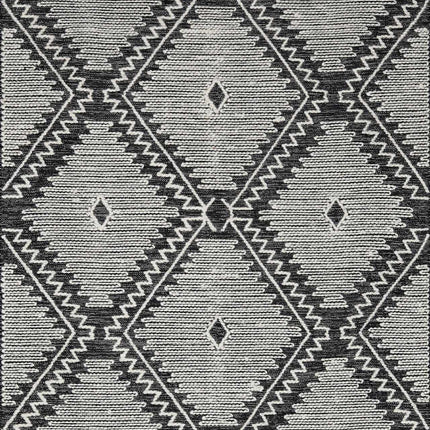 Brownhills Cream&Black Trellis Cotton Area Rug Rugs TriadCommerceInc