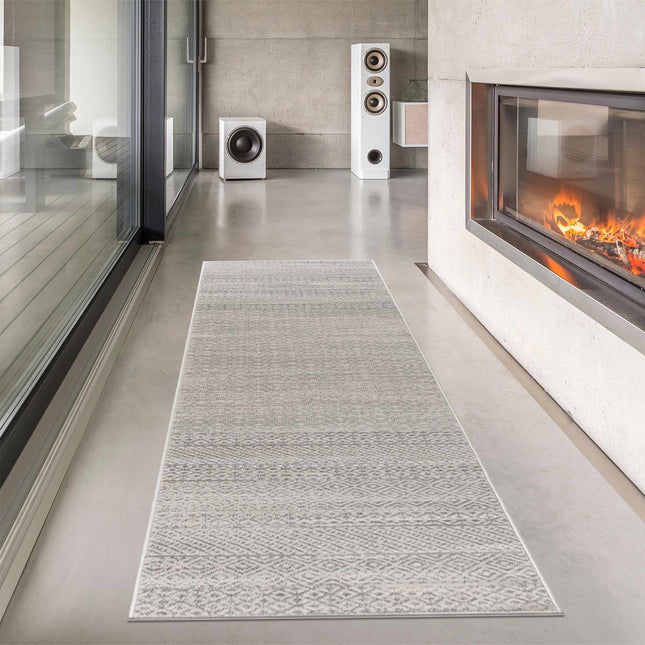 Tigri Aztec Ivory & Gray 2317 Area Rug - Clearance Rugs TriadCommerceInc 2'7" x 12' Runner