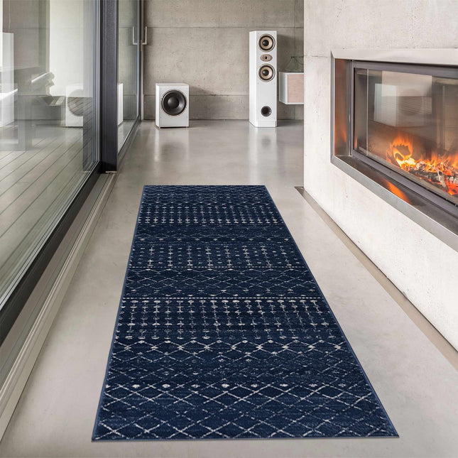Tigrican Navy 2335 Area Rug Rugs TriadCommerceInc 2'7" x 7'3" Runner