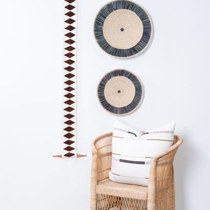 Balance Bogolan Wall Totem in White with Brown Diamonds Wall Décor TriadCommerceInc