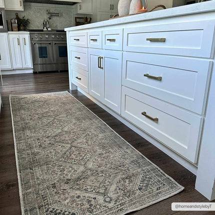Barny Beige Flat Pile Washable Rug Rugs TriadCommerceInc