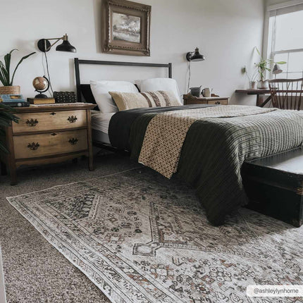 Barny Beige Flat Pile Washable Rug Rugs TriadCommerceInc