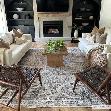 Barny Beige Flat Pile Washable Rug Rugs TriadCommerceInc