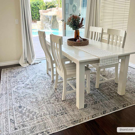 Barny Beige Flat Pile Washable Rug Rugs TriadCommerceInc