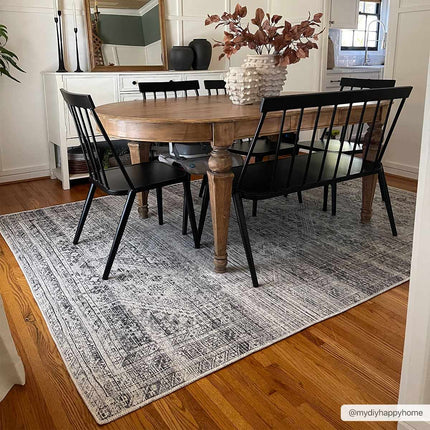 Barny Gray Blue Washable Rug Rugs TriadCommerceInc