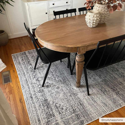 Barny Gray Blue Washable Rug Rugs TriadCommerceInc