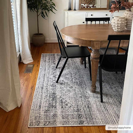 Barny Gray Blue Washable Rug Rugs TriadCommerceInc