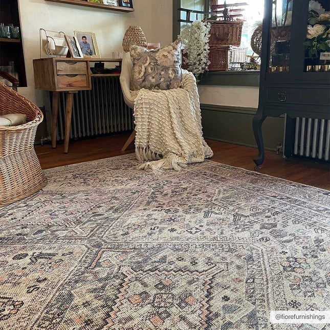 Barny Tan Flat Pile Washable Rug Rugs TriadCommerceInc