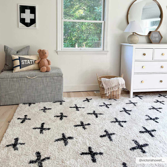 Bede Washable Swiss Cross Rug - 9x12 Clearance Rugs TriadCommerceInc