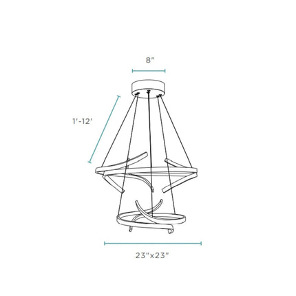 Beijing LED Adjustable Round Chandelier Chrome Light Home Decor > Lighting > Ceiling Lights > Chandelier TriadCommerceInc