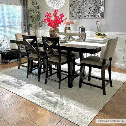 Beren Cream Washable Area Rug Rugs TriadCommerceInc 7'10" x 10'1" Rectangle