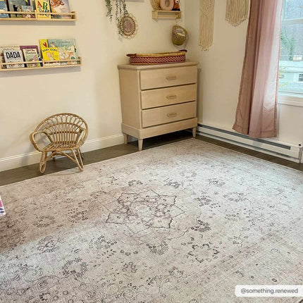 Bethany Vintage Flat Pile Washable Rug Rugs TriadCommerceInc