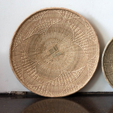 African Wall Basket Decor | Statement Binga Blonde Woven Wall Basket Wall Basket TriadCommerceInc