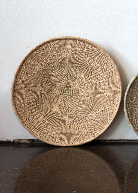 African Wall Basket Decor | Statement Binga Blonde Woven Wall Basket Wall Basket TriadCommerceInc