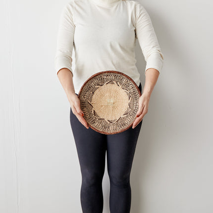 Binga Patterned Brown & Natural Wall Art Wall Basket TriadCommerceInc