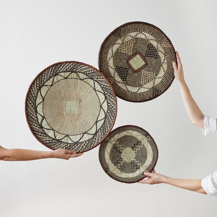Binga Lace Patterned Basket Wall Basket TriadCommerceInc Set of 3