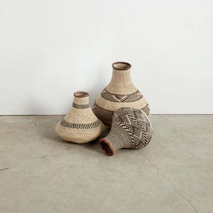 Patterned Binga Nongo Gourd Woven Basket Baskets & Vessels TriadCommerceInc