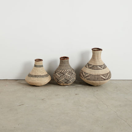 Patterned Binga Nongo Gourd Woven Basket Baskets & Vessels TriadCommerceInc