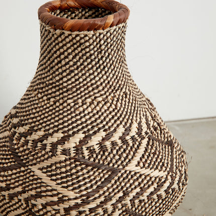 Patterned Binga Nongo Gourd Woven Basket Baskets & Vessels TriadCommerceInc