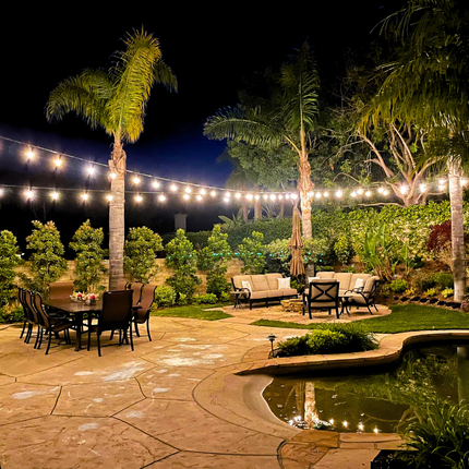 Outdoor LED Bistro String Lights 48 Feet String Lights TriadCommerceInc