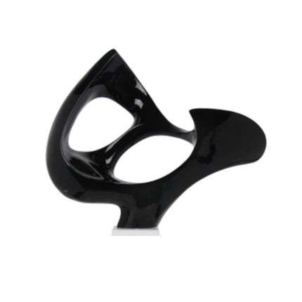 Black Abstract Mask Floor Sculpture With Black Stand, 54" Tall Sculpture TriadCommerceInc   