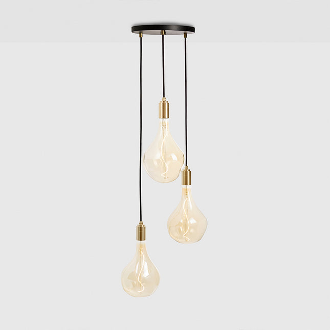 Triple Pendant in Brass + Voronoi II Home Decor > Lighting > Ceiling Lights > Pendant Lights > Cluster Pendants TriadCommerceInc Brass Black Canopy