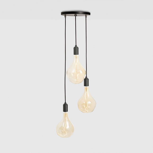 Triple Pendant in Graphite + Voronoi II - Black Canopy Home Decor > Lighting > Ceiling Lights > Pendant Lights > Cluster Pendants TriadCommerceInc Graphite