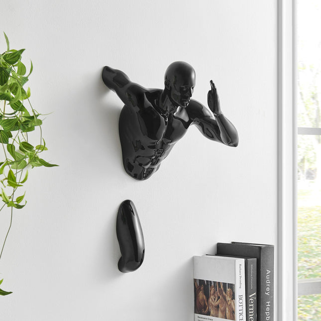 Black Wall Runner 20" Man Sculpture Sculpture TriadCommerceInc   