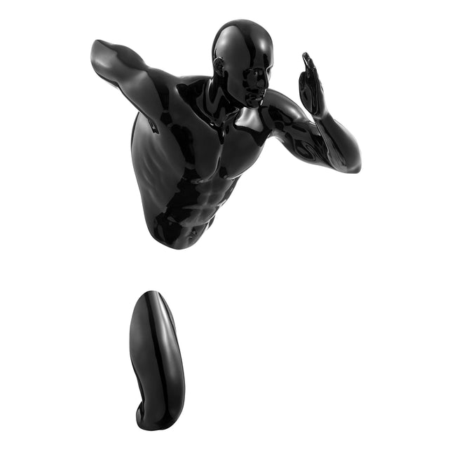 Black Wall Runner 20" Man Sculpture Sculpture TriadCommerceInc   